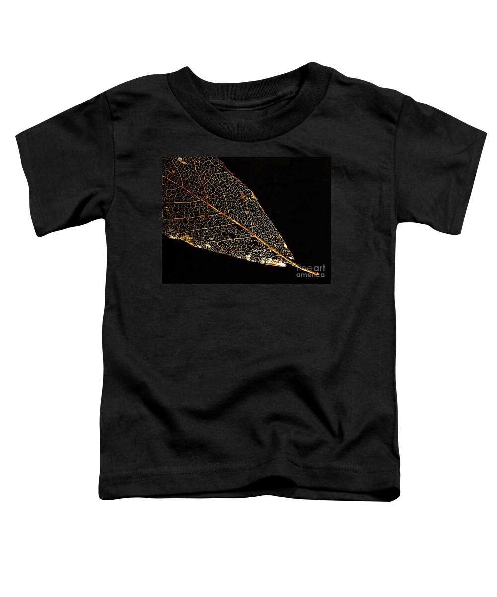 Leaf Toddler T-Shirt featuring the photograph Gold Leaf by Ann Horn