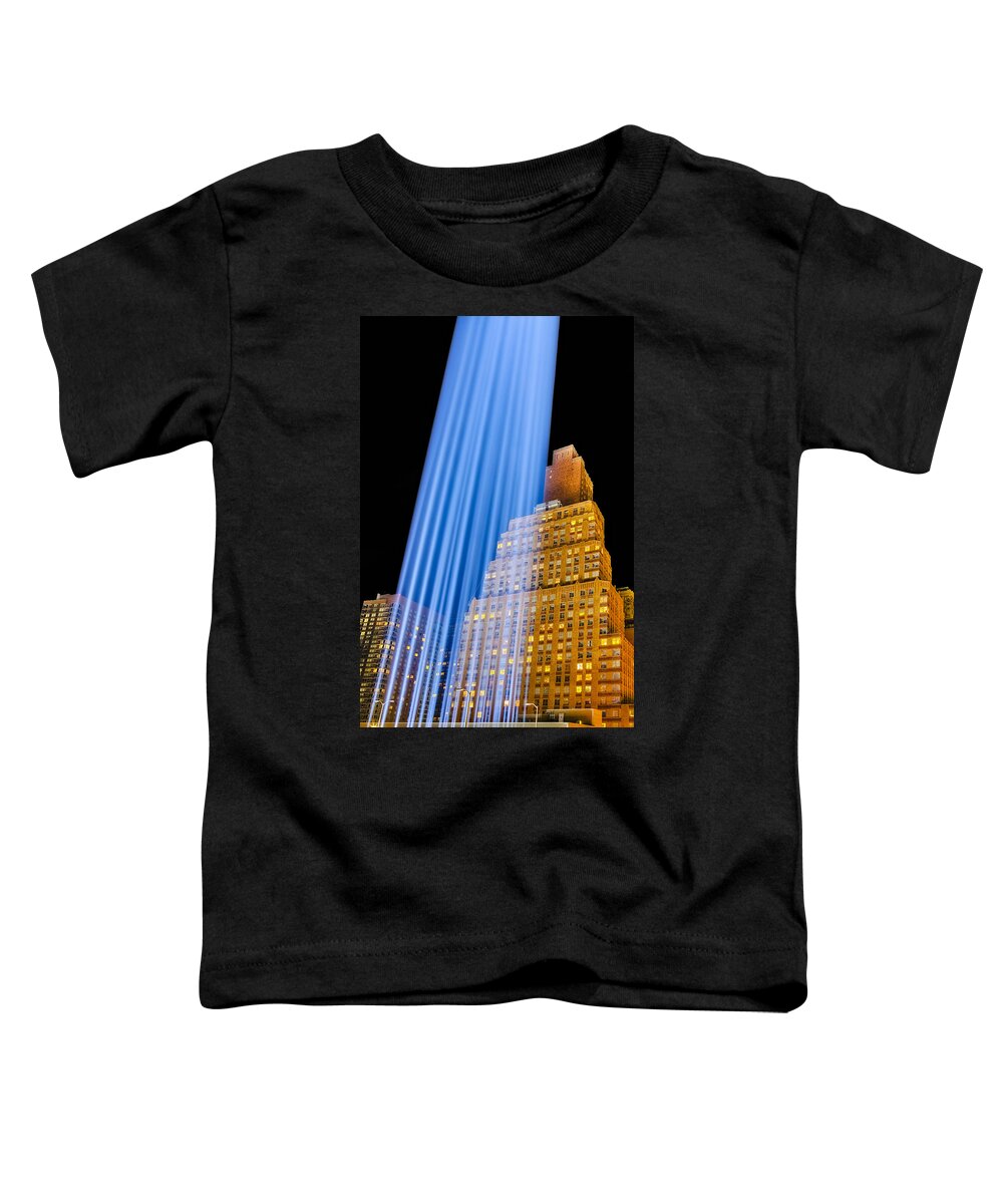 Tribute In Lights Toddler T-Shirt featuring the photograph Golden Blue by Susan Candelario