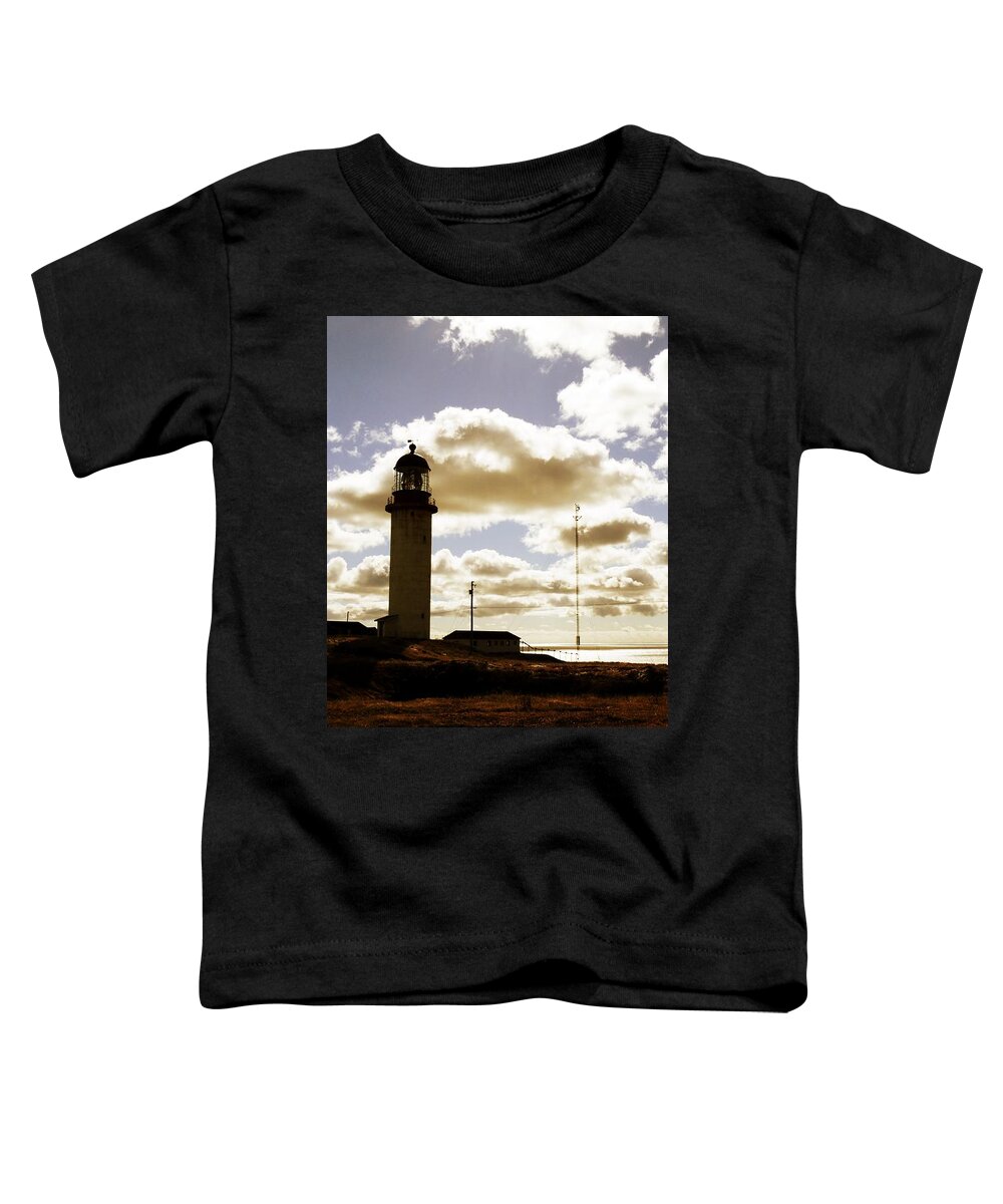 Golden Toddler T-Shirt featuring the photograph Golden Cape Race Lighthouse by Zinvolle Art