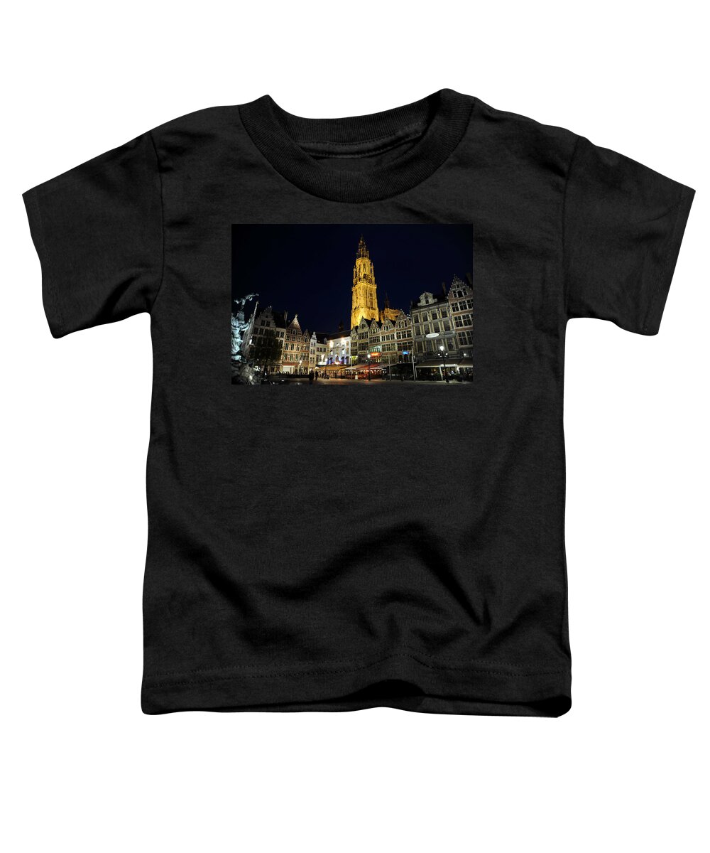Antwerp Belgium Toddler T-Shirt featuring the photograph Golden Tower by Richard Gehlbach