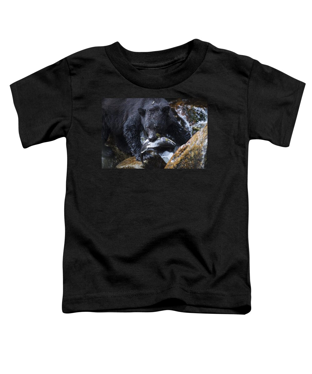 Bear Toddler T-Shirt featuring the photograph Gone Fishing by Bill Cubitt
