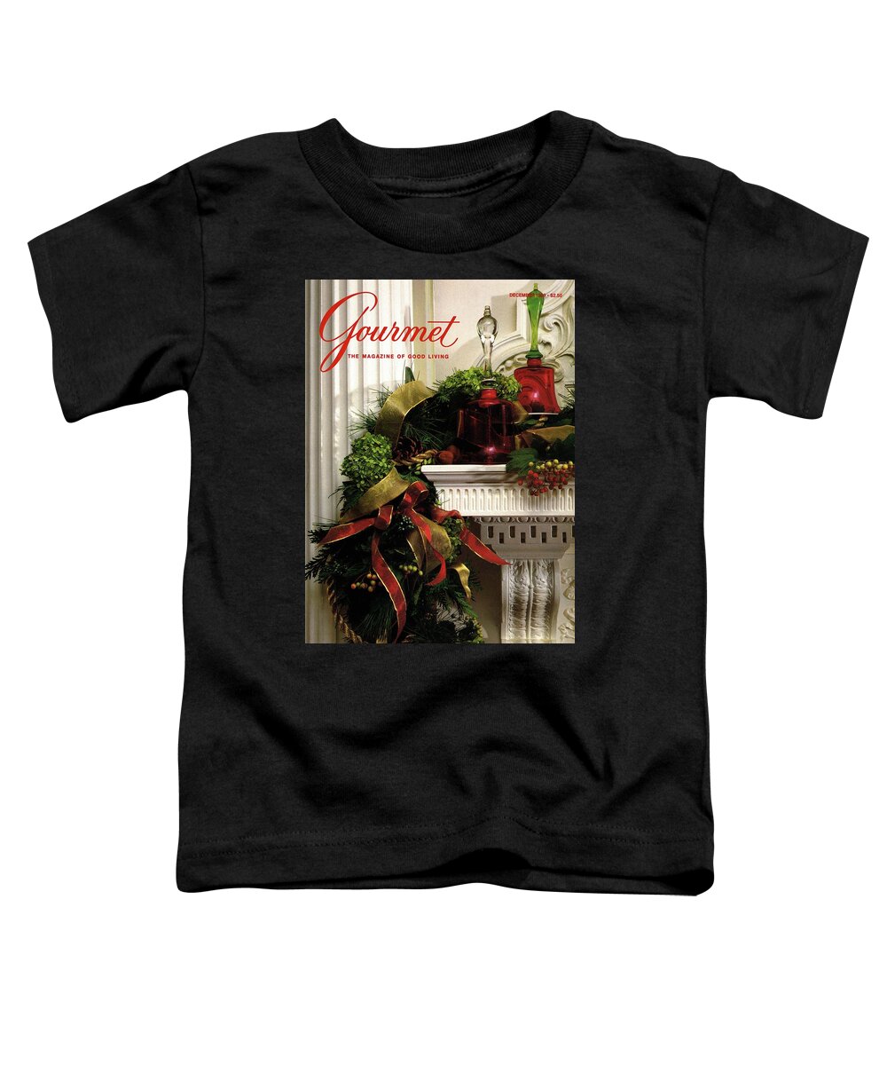 Decorative Art Toddler T-Shirt featuring the photograph Gourmet Magazine Cover Featuring Christmas Garland by Romulo Yanes