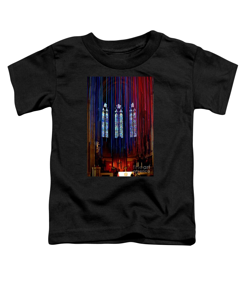 Grace Cathedral Toddler T-Shirt featuring the photograph Grace Cathedral with Ribbons by Dean Ferreira