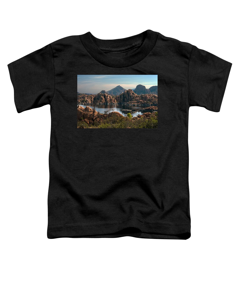 Granite Dells Toddler T-Shirt featuring the photograph Granite Dells at Watson Lake by Tam Ryan