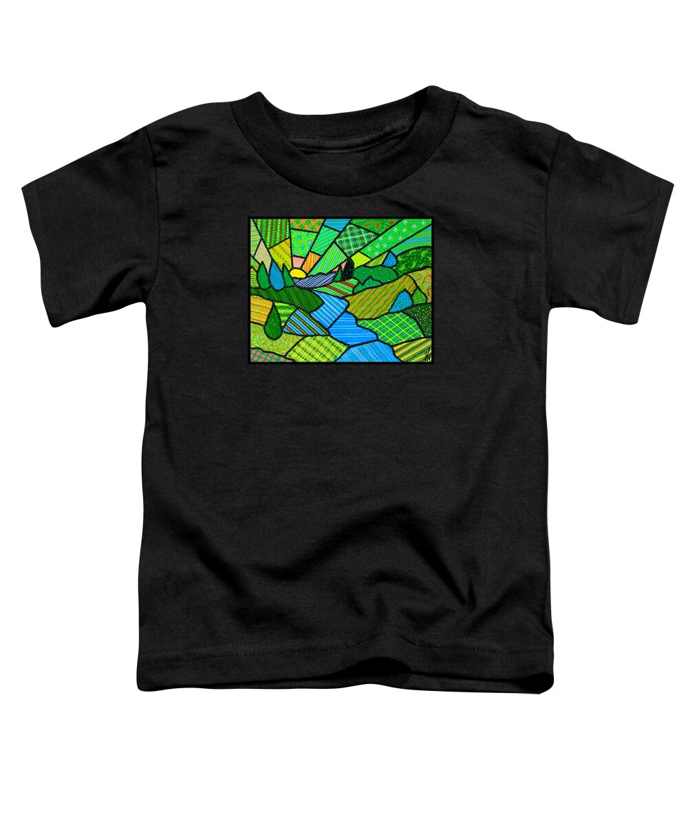 Green Toddler T-Shirt featuring the painting Green Spring Morning by Jim Harris