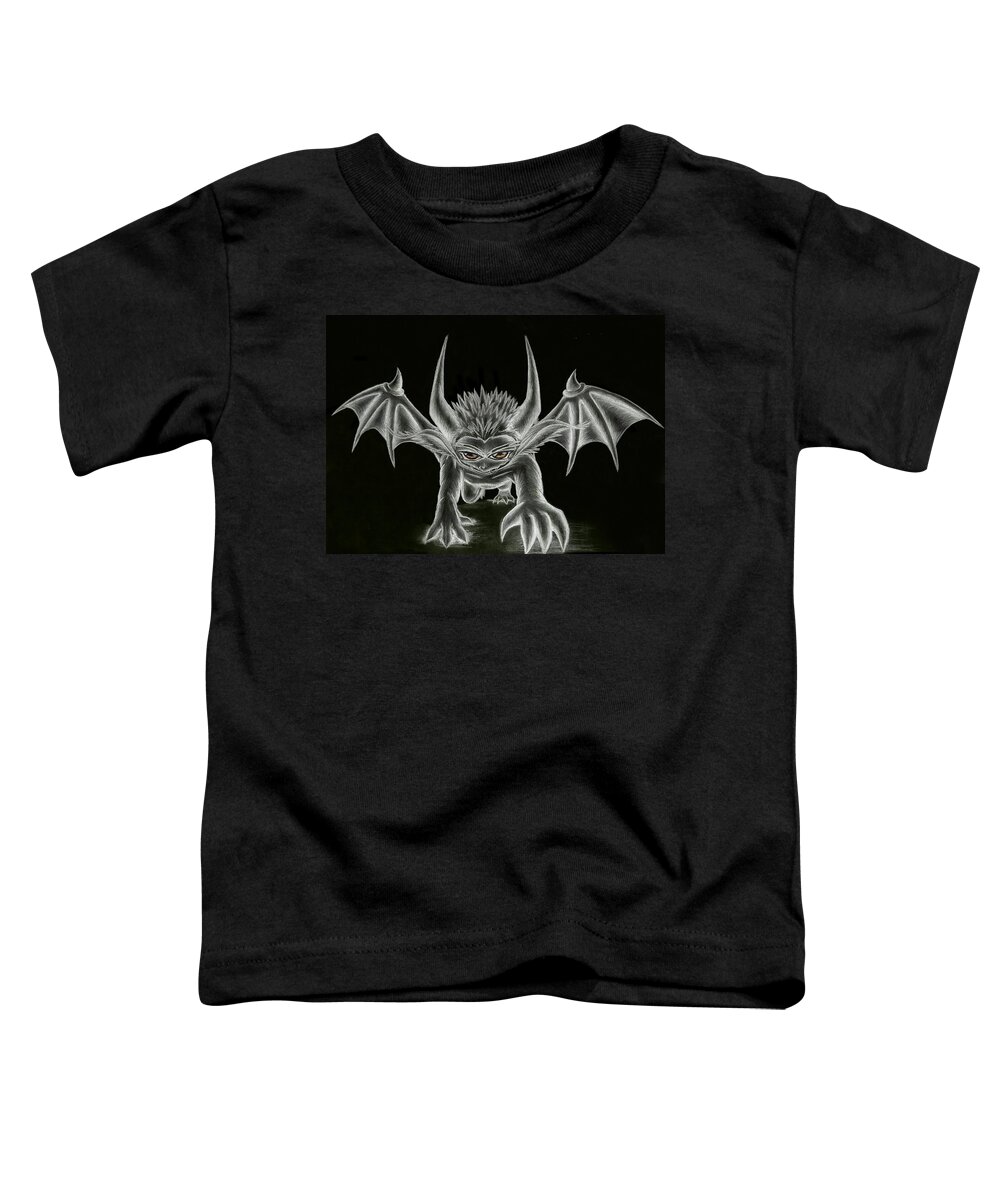 Demon Toddler T-Shirt featuring the painting Grevil Statue by Shawn Dall