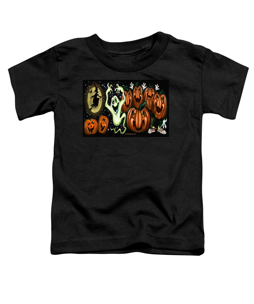 Halloween Toddler T-Shirt featuring the painting Halloween by Kevin Middleton