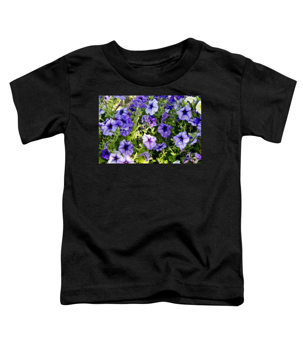 Petunias Toddler T-Shirt featuring the photograph Happy Flowers by Wilma Birdwell