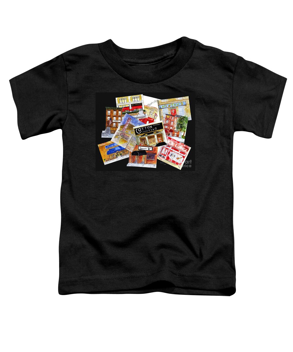 Harlem Toddler T-Shirt featuring the digital art Harlem Jazz Clubs by AFineLyne