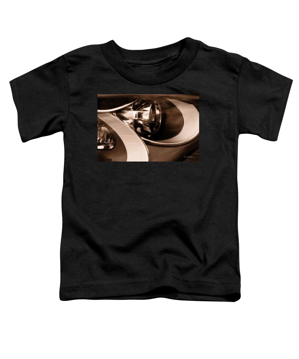 Headlamps - Curves And Chrome Toddler T-Shirt featuring the photograph Headlamps - Curves and Chrome by Mary Machare