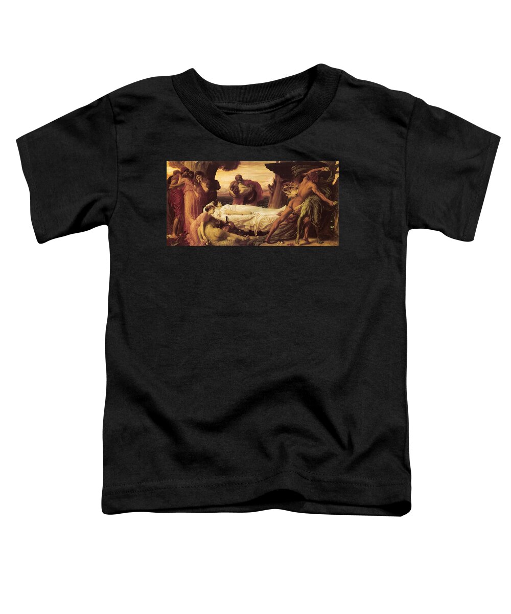 Hercules Wrestles With Death Toddler T-Shirt featuring the painting Hercules Wrestles with Death by Frederick Leighton