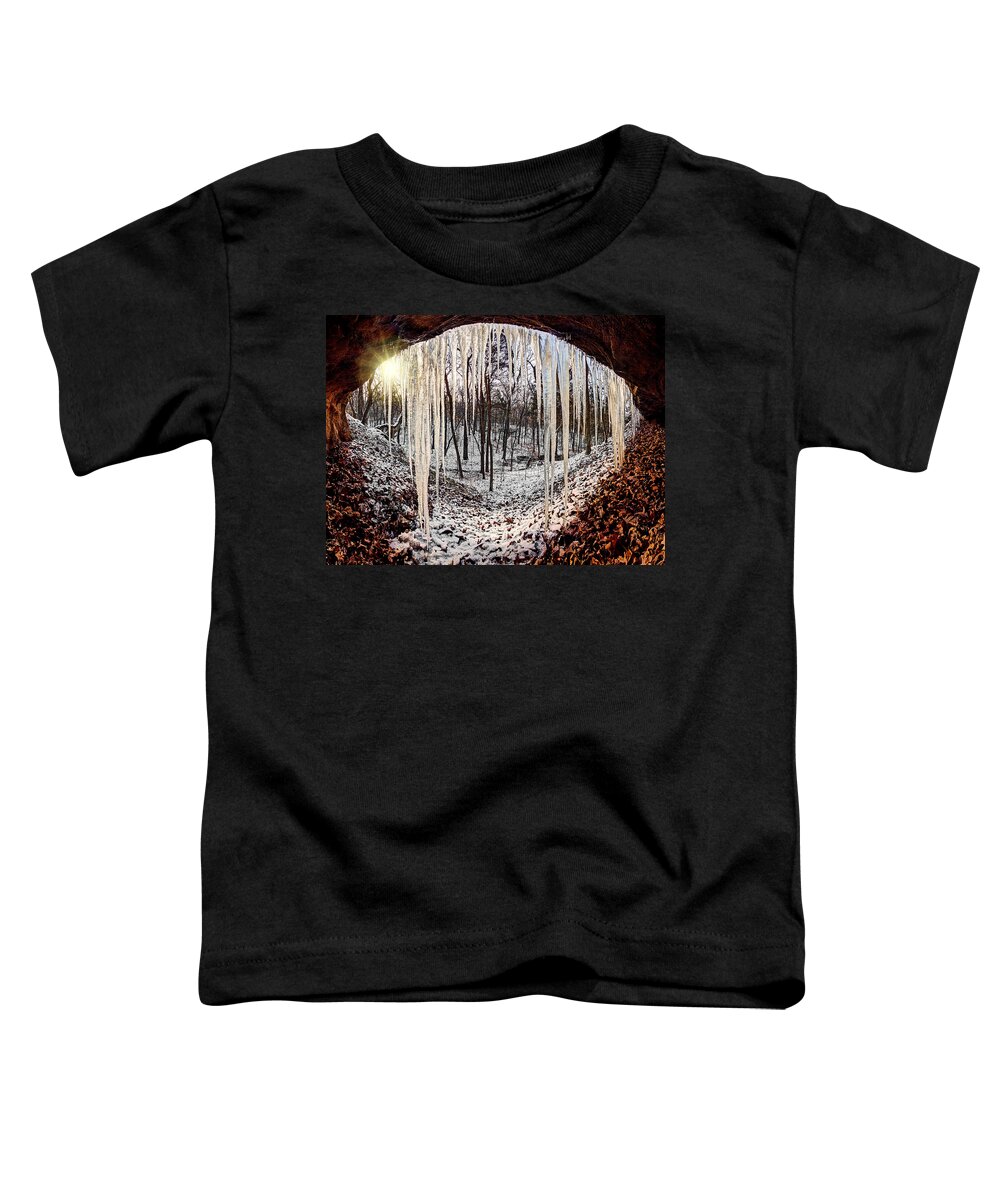 2012 Toddler T-Shirt featuring the photograph Hinding from winter by Robert Charity