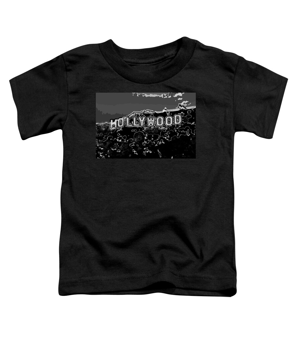 Pop Art Toddler T-Shirt featuring the photograph Hollywood sign abstract black and white by Eti Reid