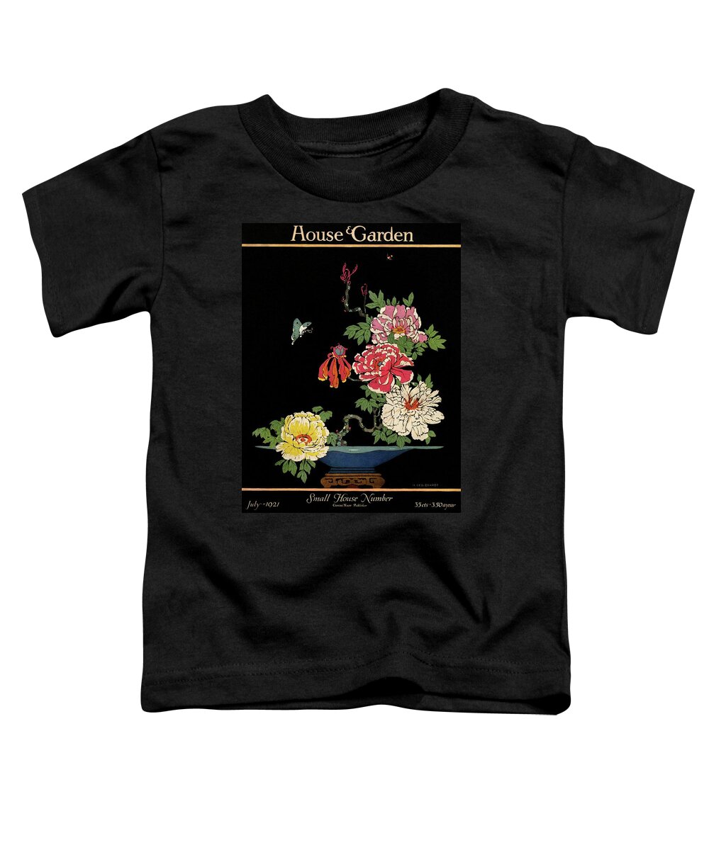 House & Garden Toddler T-Shirt featuring the photograph House & Garden Cover Illustration Of Peonies by H. George Brandt
