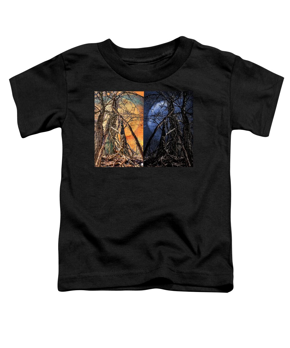 Digital Toddler T-Shirt featuring the digital art I love you day and night by Rick Mosher