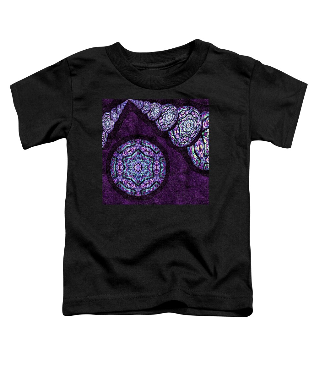 Plum Purple Mandala Toddler T-Shirt featuring the digital art Imagine This by Susan Maxwell Schmidt
