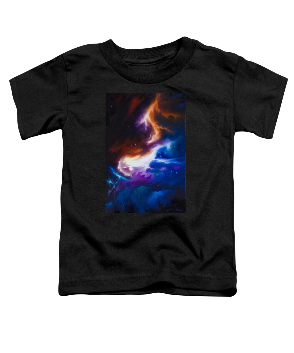 Nebula Toddler T-Shirt featuring the painting Incarus Nebula by James Hill