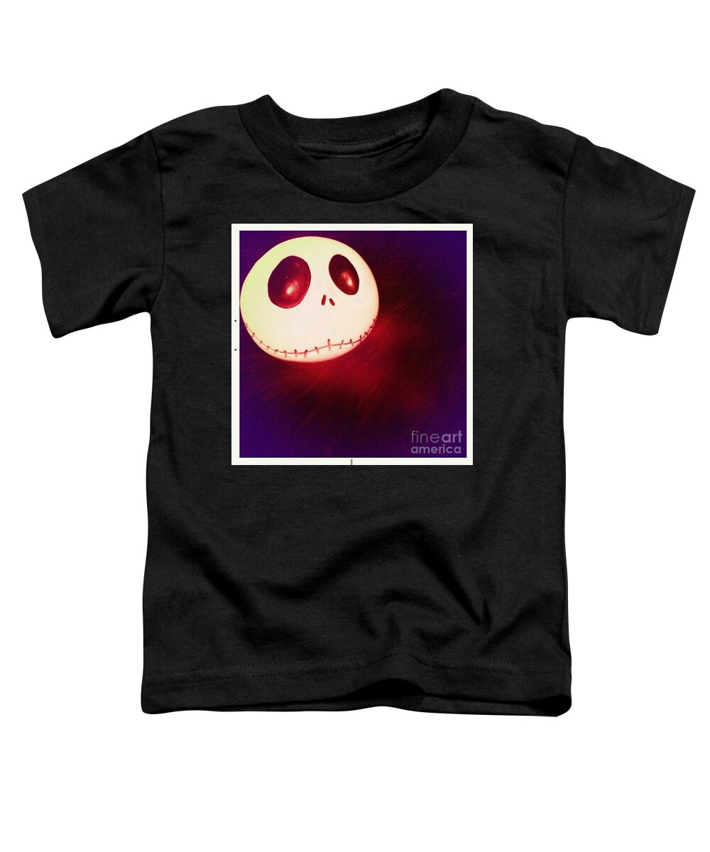 Jack Skellington Toddler T-Shirt featuring the photograph Jack Skellington Glowing by Denise Railey