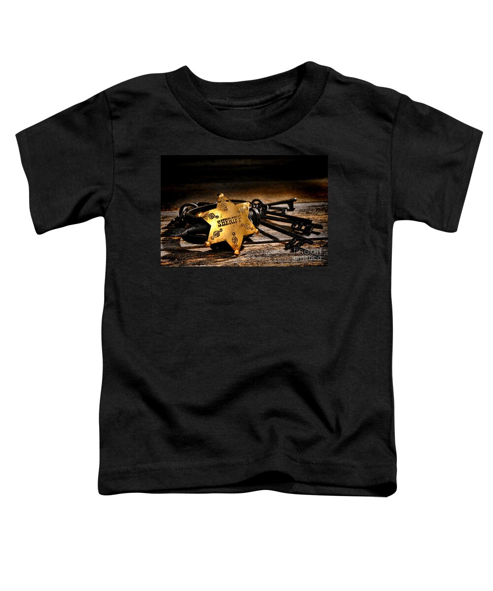 Sheriff Toddler T-Shirt featuring the photograph Jailer Tools by Olivier Le Queinec