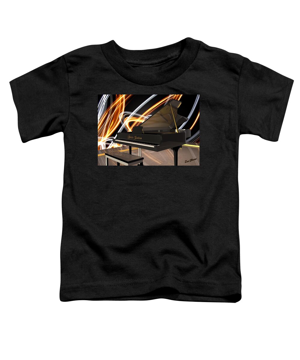 Jazz Toddler T-Shirt featuring the digital art Jazz Piano Bar by Louis Ferreira