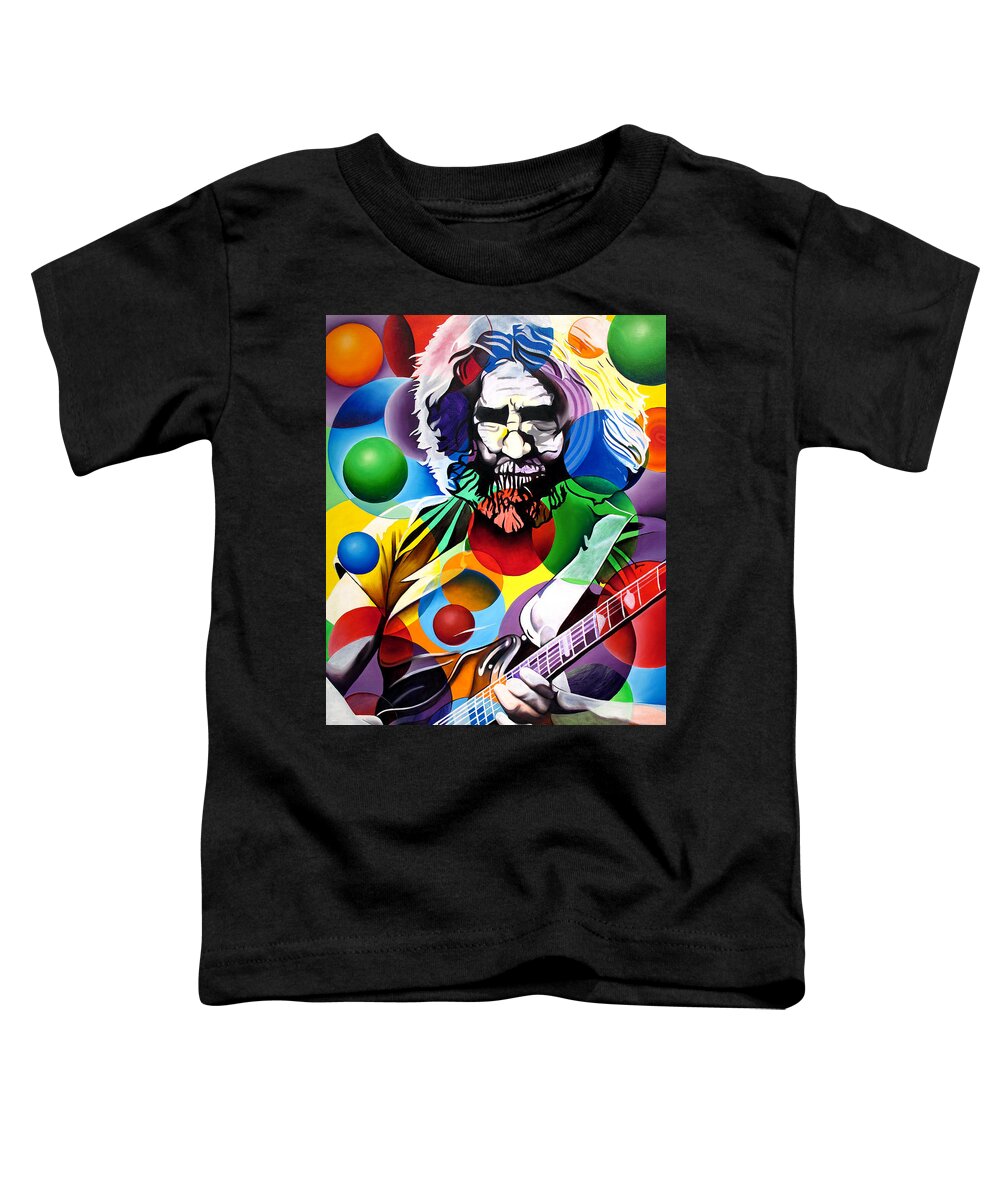 Jerry Garcia Toddler T-Shirt featuring the painting Jerry Garcia in Bubbles by Joshua Morton