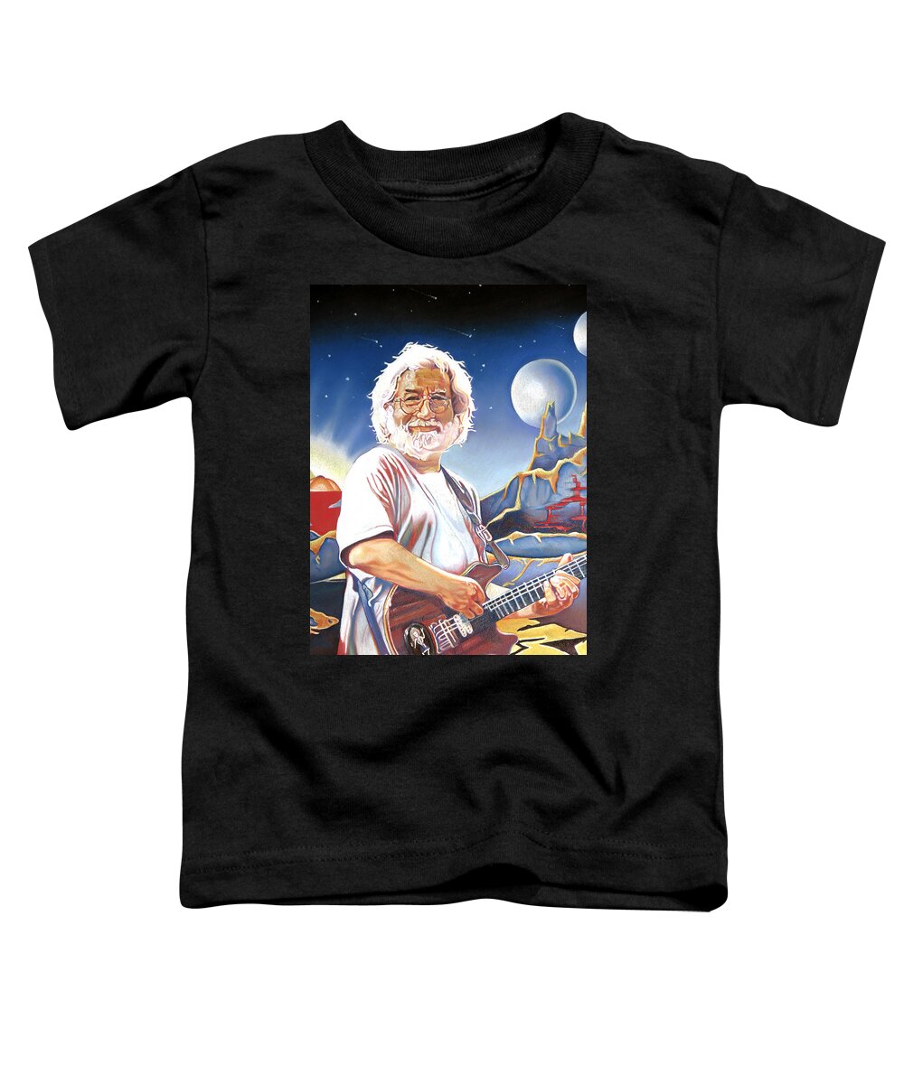 Jerry Garcia Toddler T-Shirt featuring the drawing Jerry garcia Live at the Mars Hotel by Joshua Morton