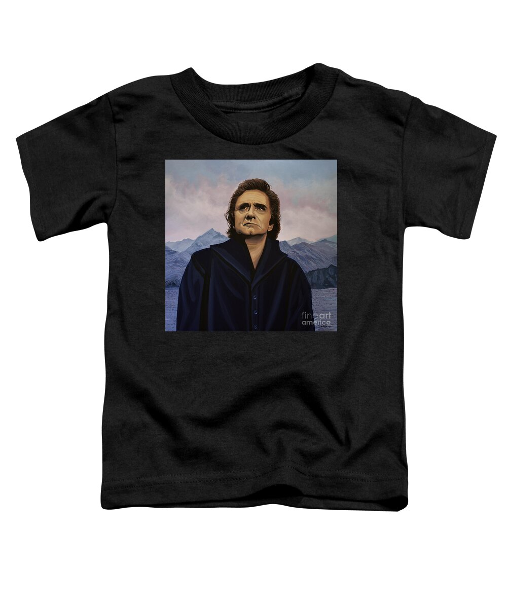 Johnny Cash Toddler T-Shirt featuring the painting Johnny Cash Painting by Paul Meijering