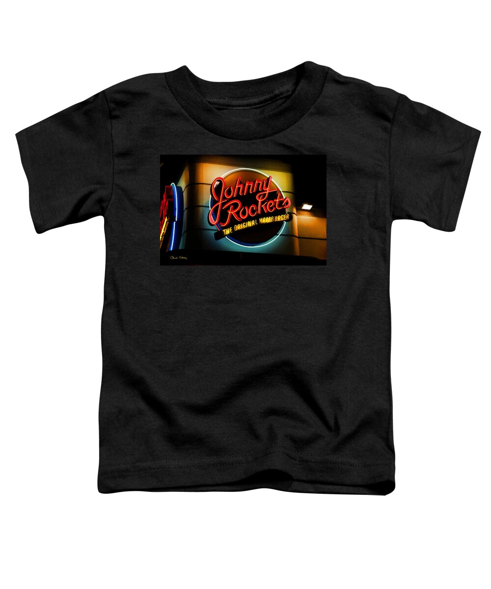 Johnny Rockets Toddler T-Shirt featuring the photograph Johnny Rockets Sign by Chuck Staley