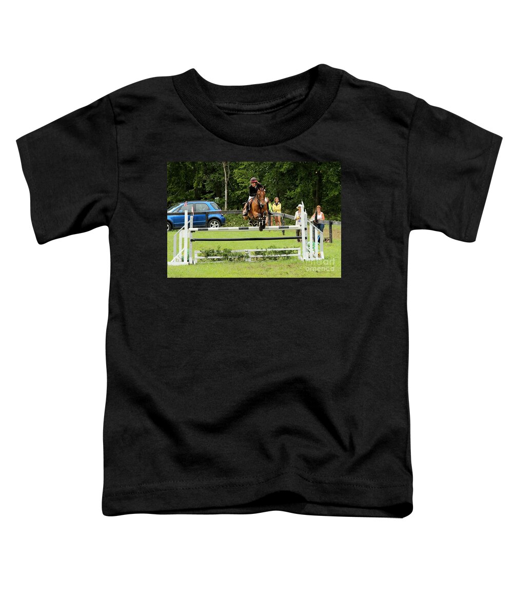 Horse Toddler T-Shirt featuring the photograph Jumping Eventer by Janice Byer