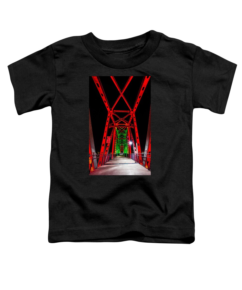 Junction Bridge Toddler T-Shirt featuring the photograph Junction Bridge - Red by David Downs