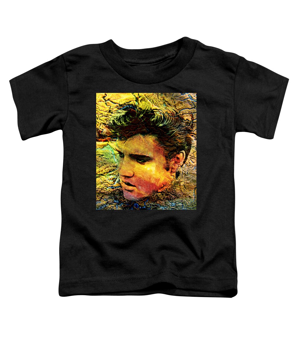 Elvis Presley Toddler T-Shirt featuring the painting King Elvis by Ally White
