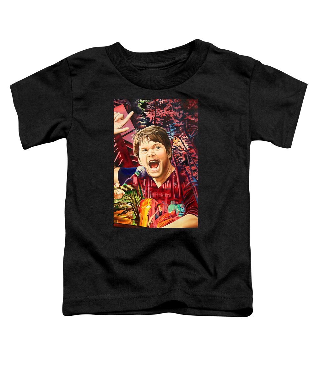 The String Cheese Incident Toddler T-Shirt featuring the painting Kyle Hollingsworth at Hornin'gs Hideout by Joshua Morton