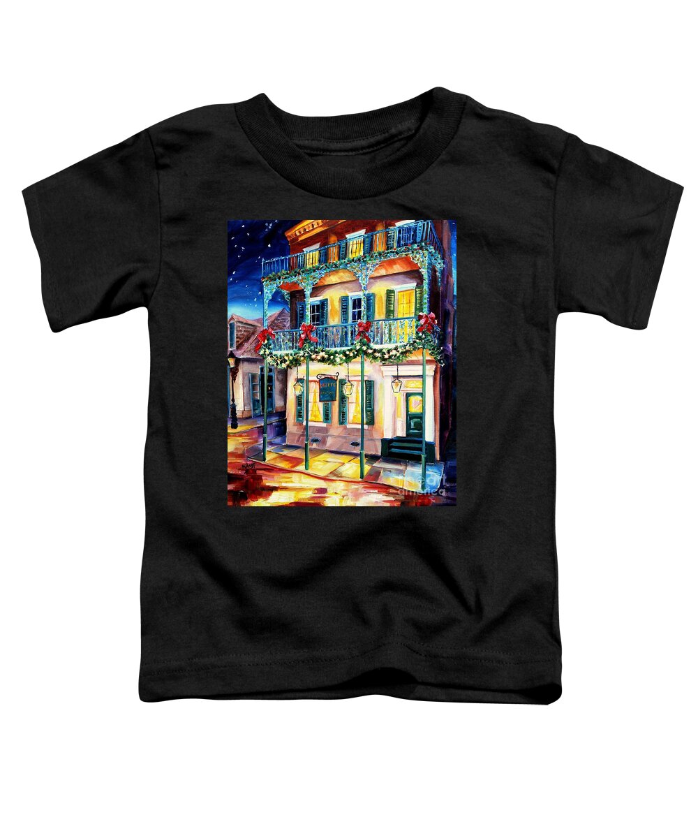 New Orleans Toddler T-Shirt featuring the painting Lafitte Guest House at Christmas by Diane Millsap