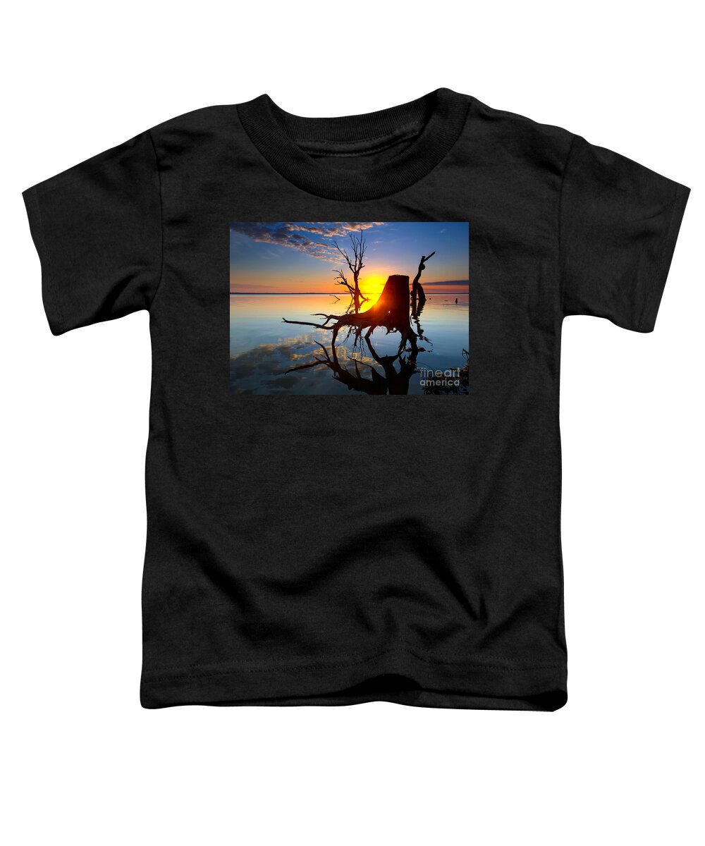 Lake Bonney Sunrise Barmera Riverland South Australia Toddler T-Shirt featuring the photograph Lake Bonney Sunrise by Bill Robinson