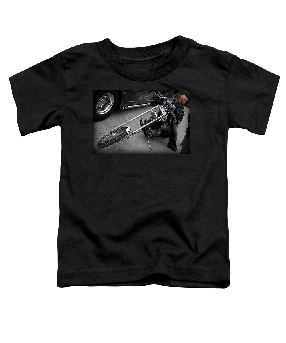 Chopper Toddler T-Shirt featuring the photograph Lean to by Mick Flynn