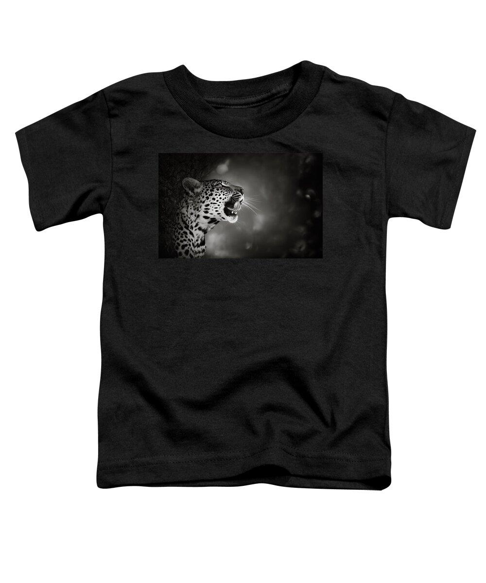 Leopard Toddler T-Shirt featuring the photograph Leopard portrait by Johan Swanepoel