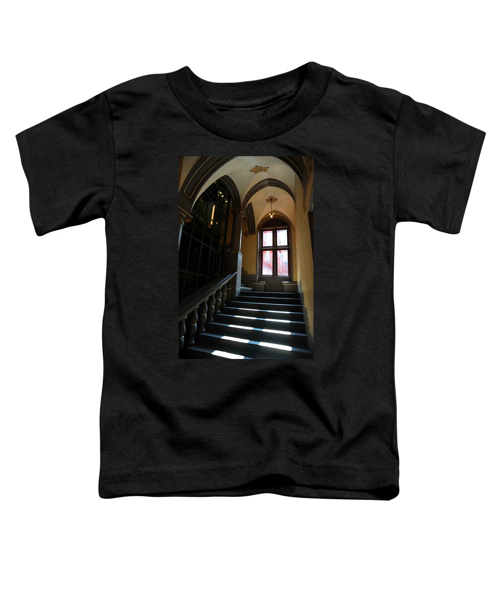 Europe Toddler T-Shirt featuring the photograph Lighted Stairs by Richard Gehlbach