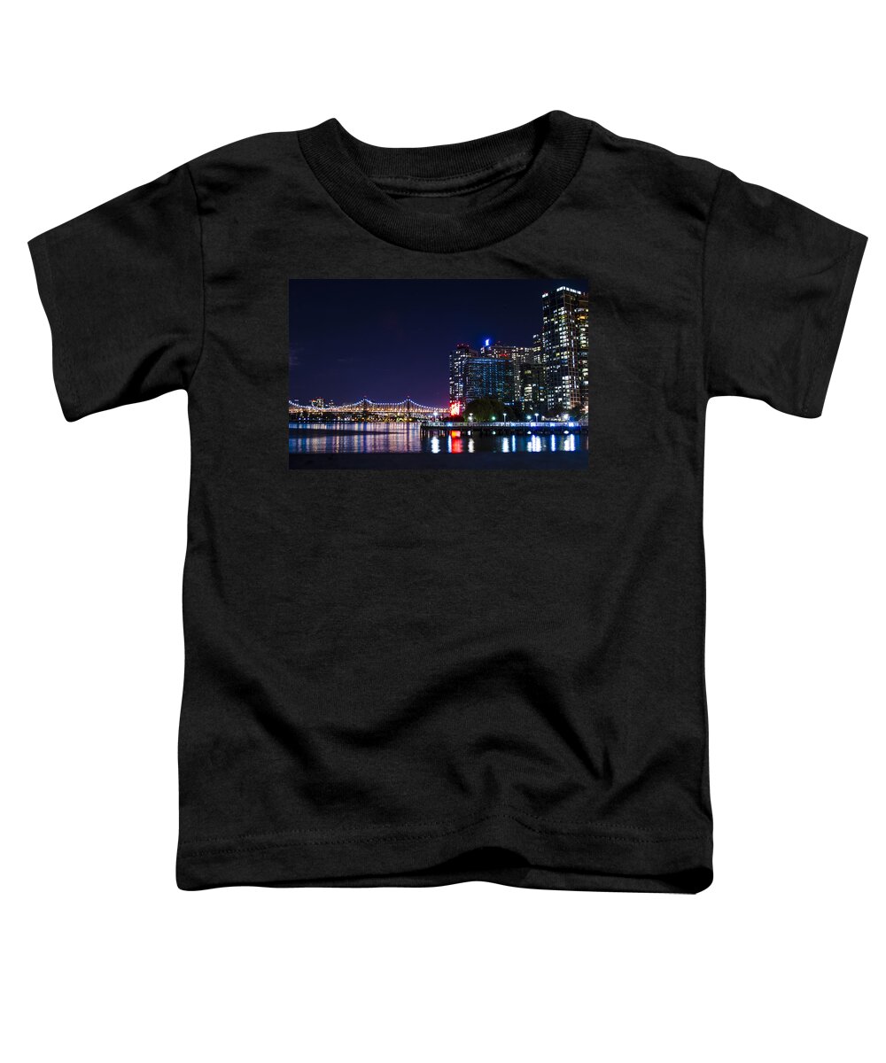 New York City Toddler T-Shirt featuring the photograph Lights of Long Island City by GeeLeesa Productions