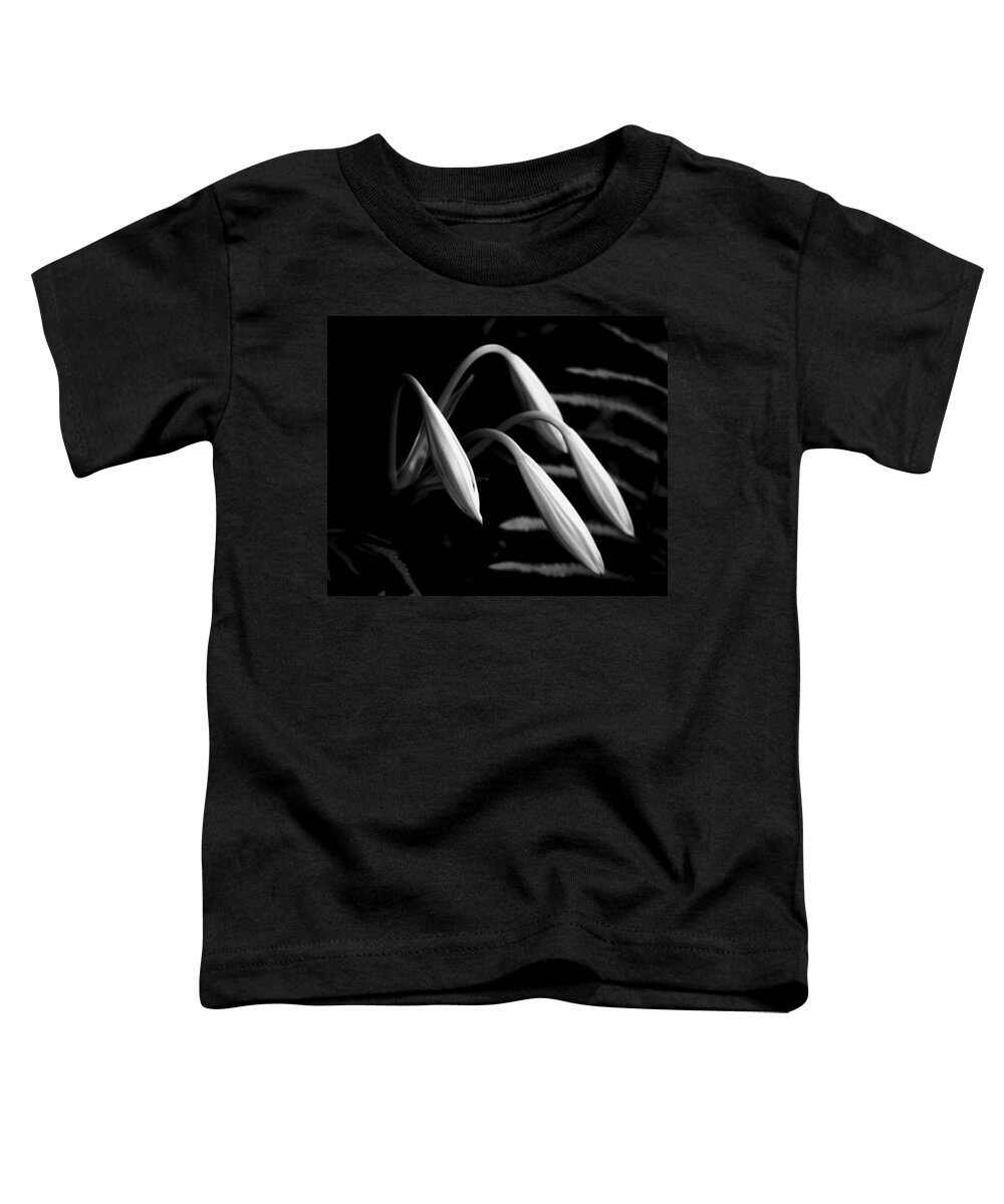 Lilies Toddler T-Shirt featuring the photograph Lilies Of The Marsh b/w by Marvin Spates