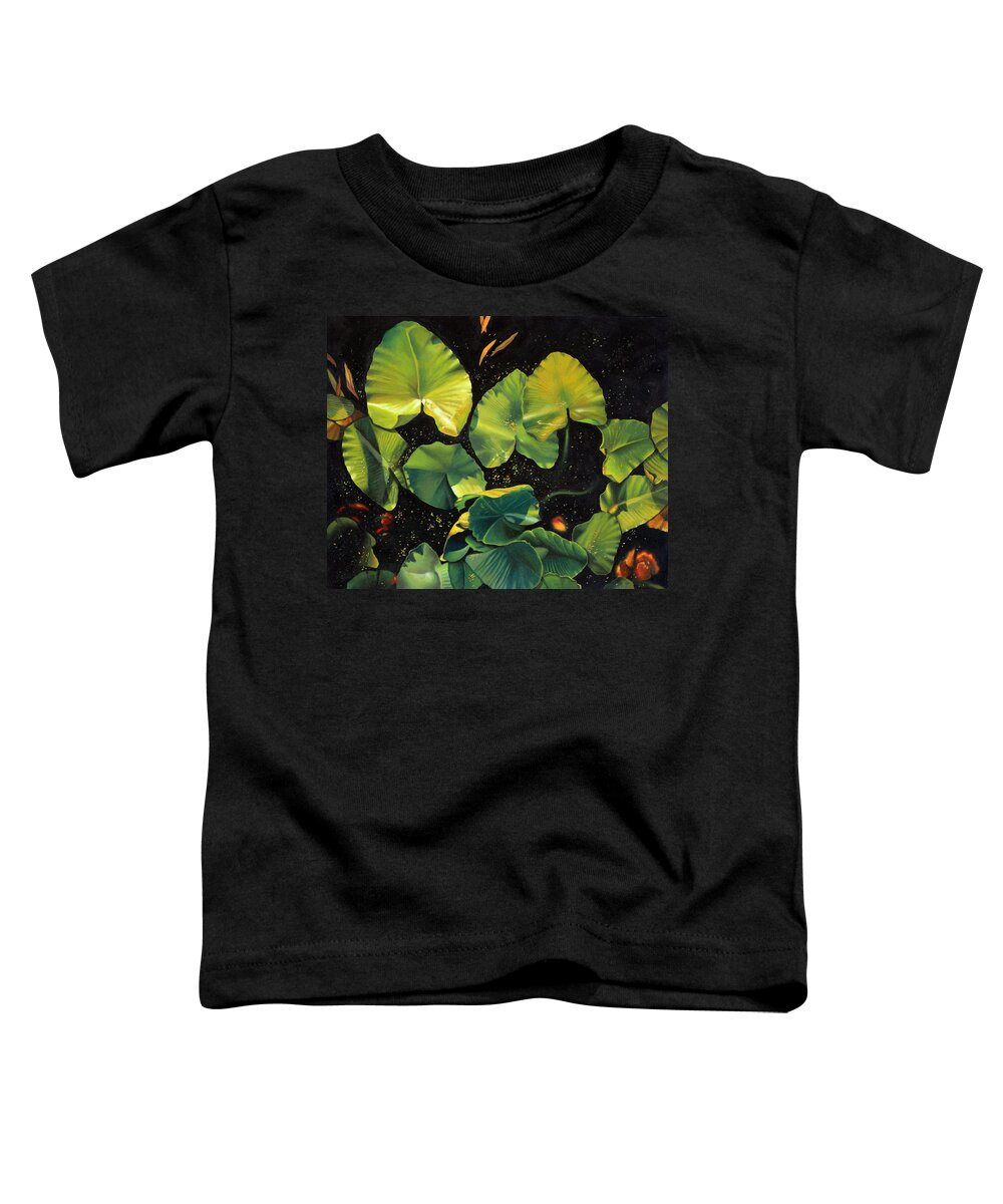 Lily Pad Toddler T-Shirt featuring the painting Lily Pad 19 by Thu Nguyen