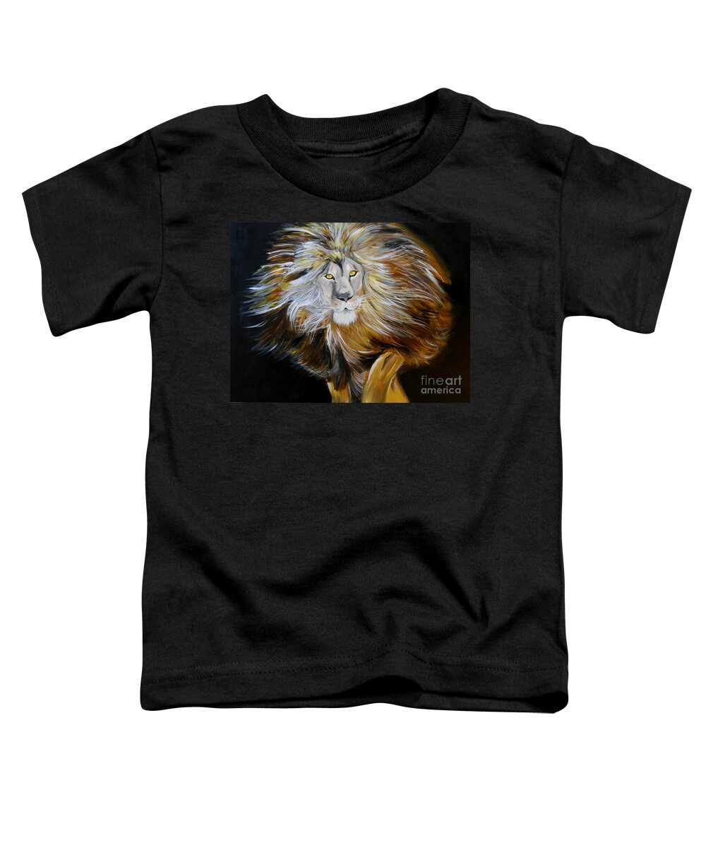 10% Of All Proceeds Will Be Donated To Local Church In Tampa Toddler T-Shirt featuring the painting Lion of Judah by Amanda Dinan