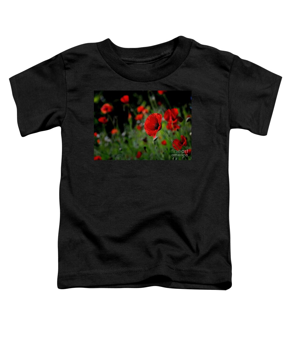 Floral Toddler T-Shirt featuring the photograph Love Red Poppies by Nava Thompson