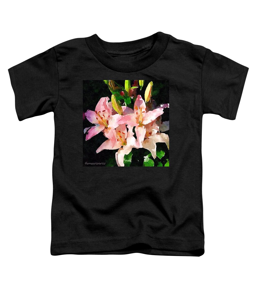 Flowers Toddler T-Shirt featuring the photograph Lovely Lilies digital painting by Anna Porter