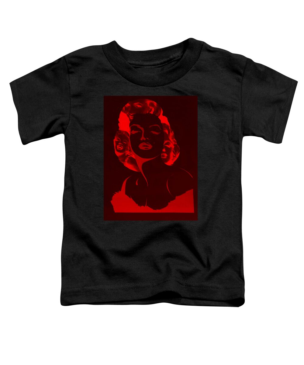 Marilyn Monroe Toddler T-Shirt featuring the photograph M M R E D N E G A T I V E by Rob Hans