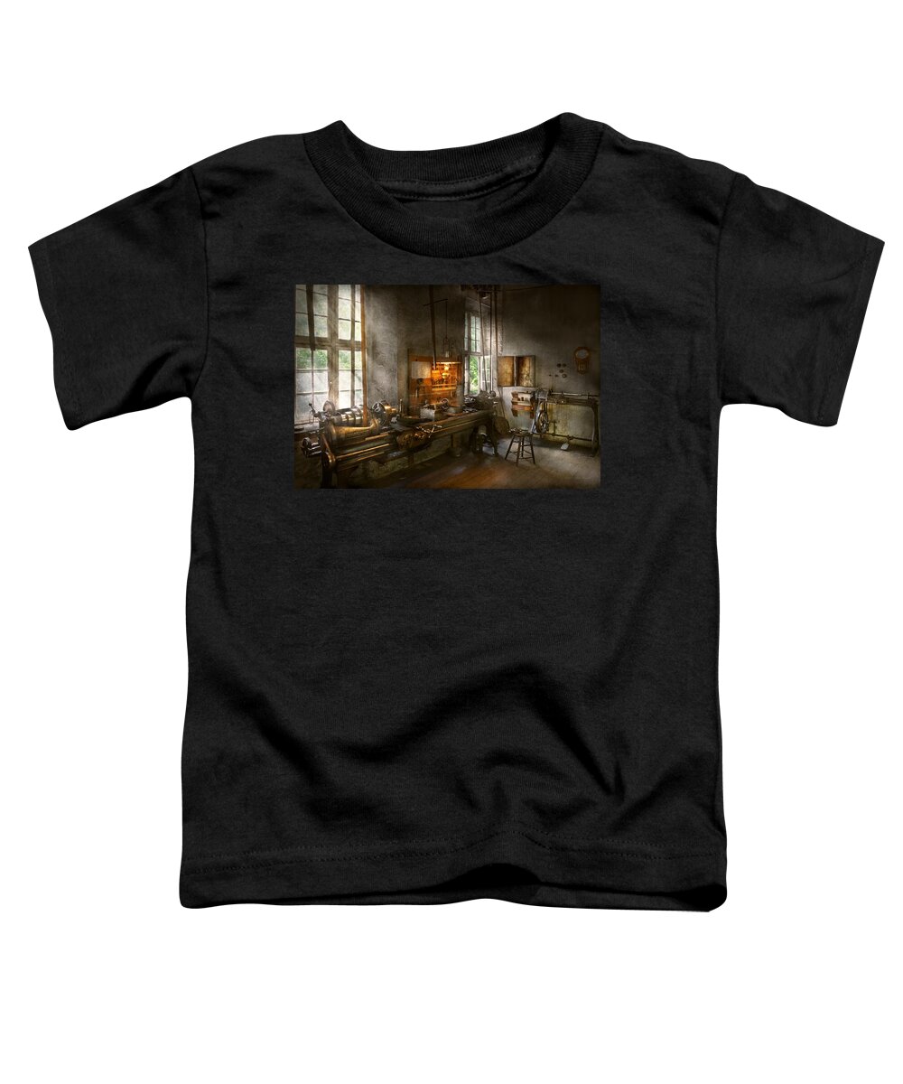 Self Toddler T-Shirt featuring the photograph Machinist - Lathes by Mike Savad