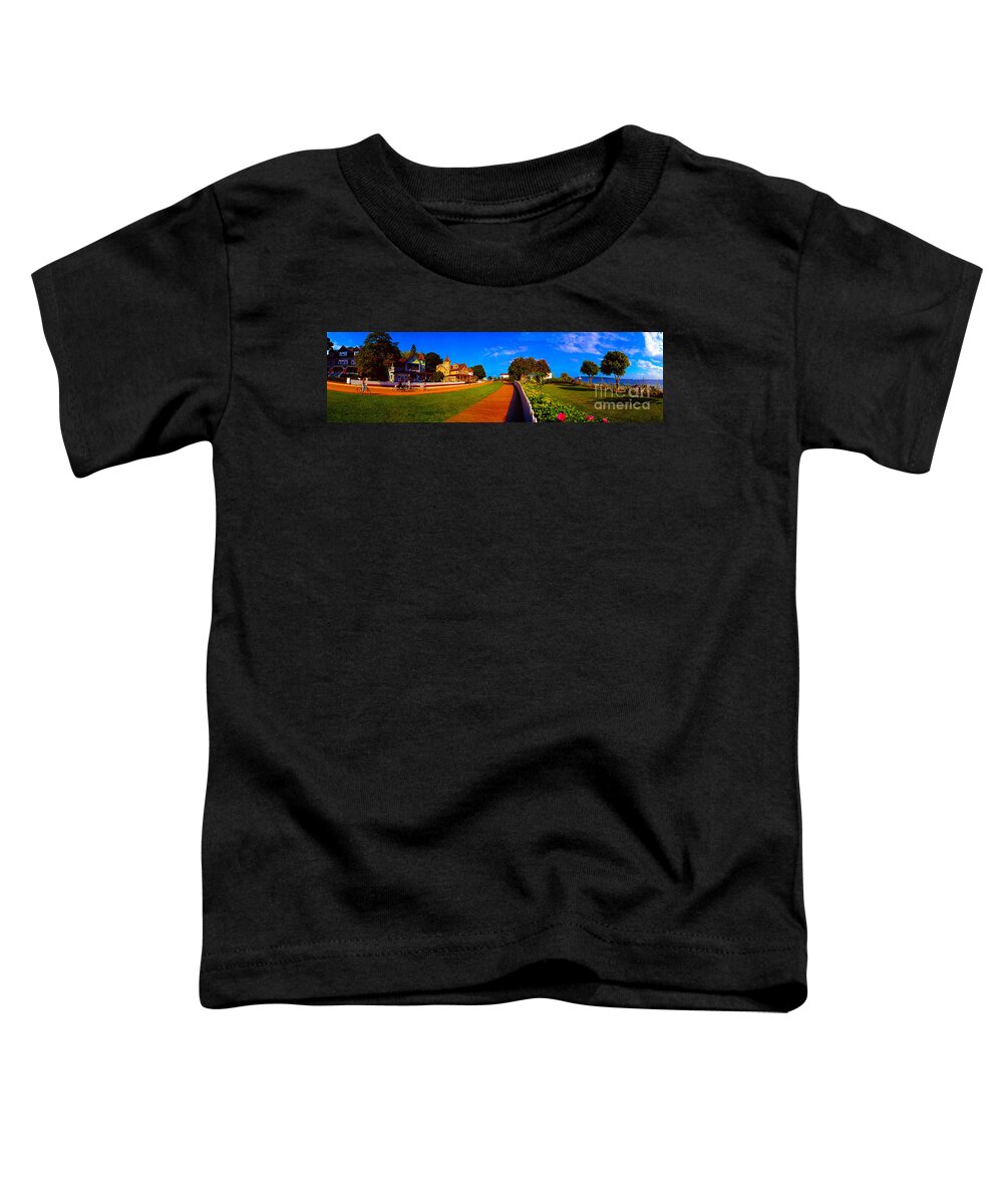 Mackinac Toddler T-Shirt featuring the photograph Mackinac island flower garden by Tom Jelen