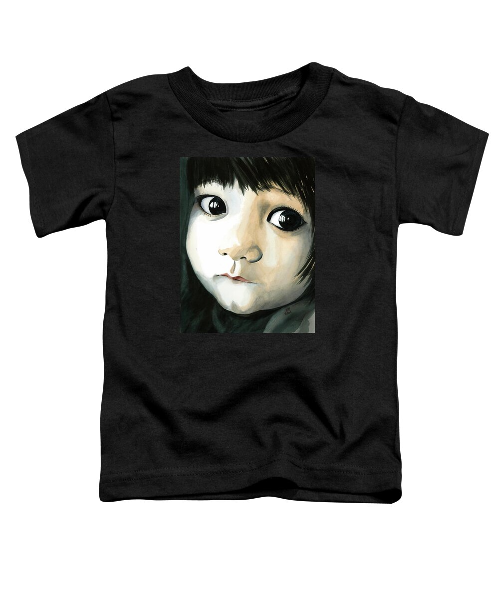 Asian Baby Toddler T-Shirt featuring the painting Madi's Eyes by Michal Madison