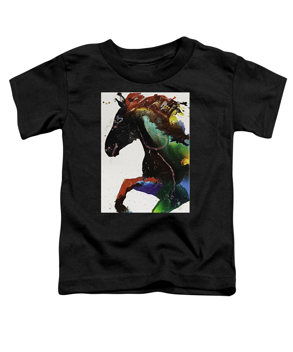 Horse Toddler T-Shirt featuring the painting Manely.Hair by Kasha Ritter