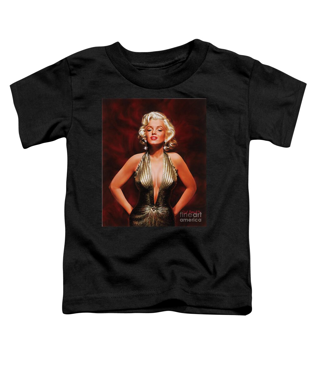 Portrait Toddler T-Shirt featuring the painting Marilyn Monroe by Dick Bobnick