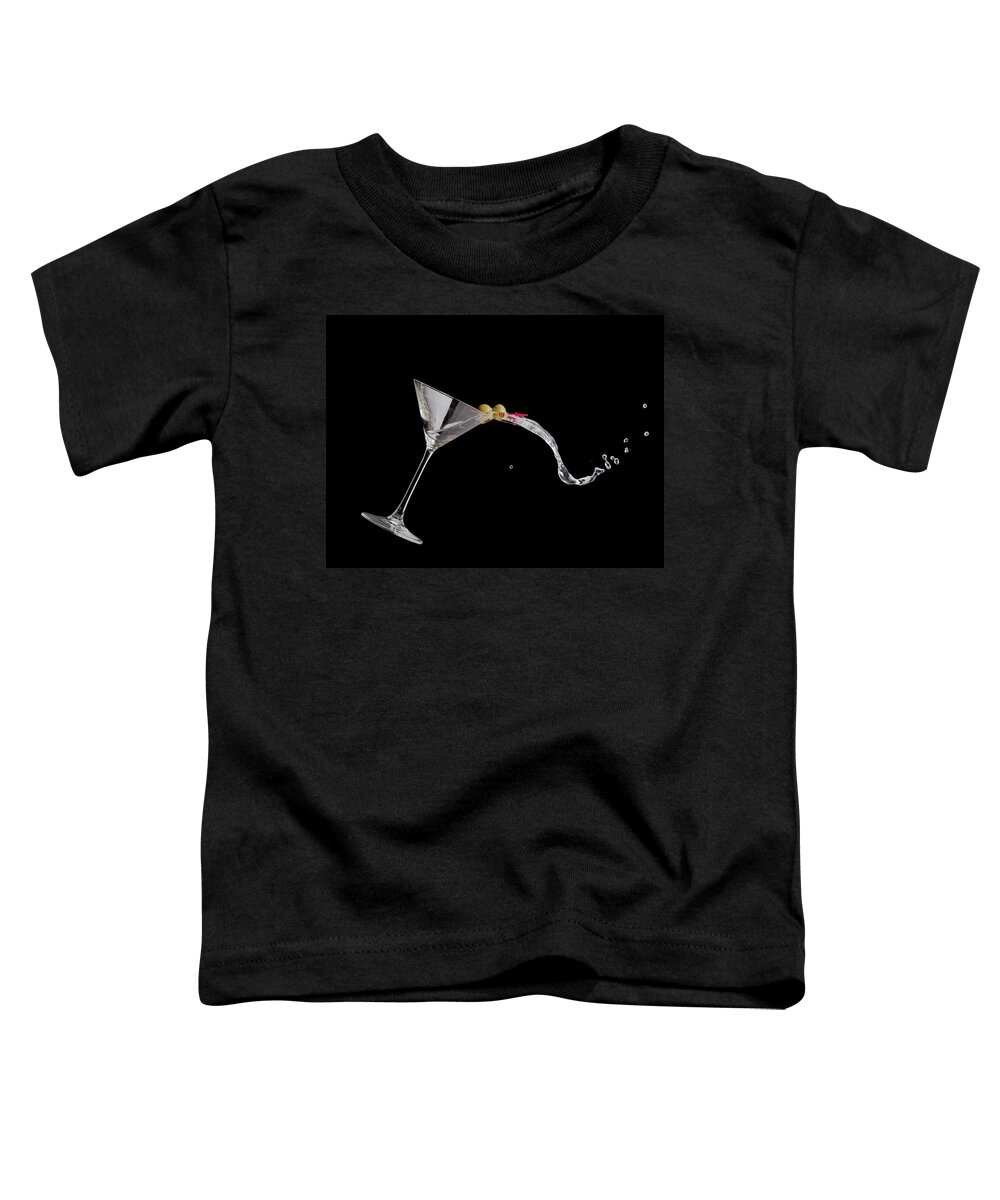 Drink Toddler T-Shirt featuring the photograph Martini Spill by Alexey Stiop